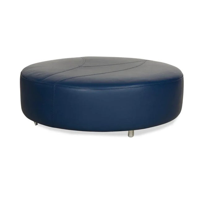 Tangram Ottoman in Blue Leather from Roche Bobois For Sale - Image 6 of 10