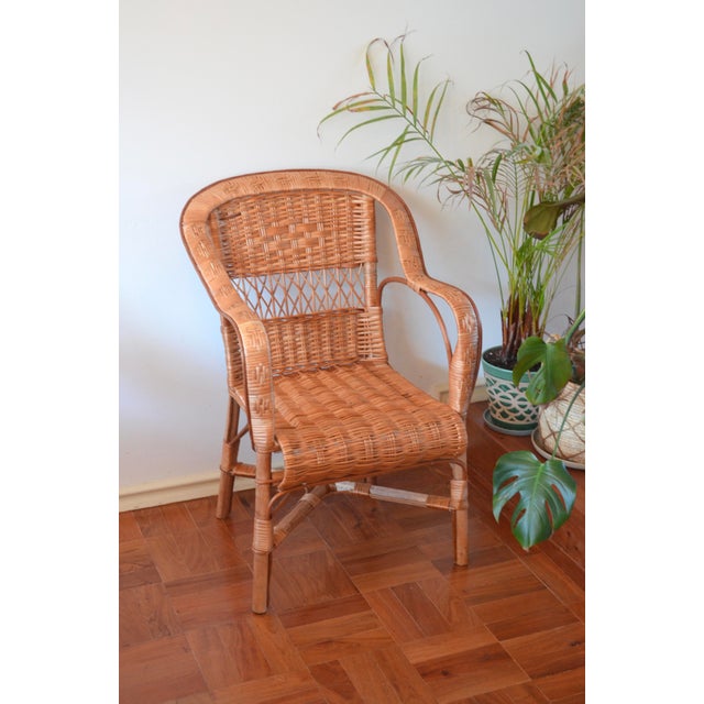 French Provincial Rattan Armchair For Sale - Image 13 of 16