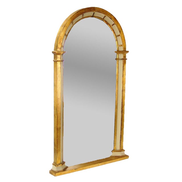 Vintage Giltwood Panel Arched Wall Mirror Chairish