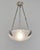 David Gueron Degue Maynadier & Degue French Art Deco 3-Armed Chandelier - 1930s Nickeled Bronze & Frosted Glass For Sale - Image 4 of 18