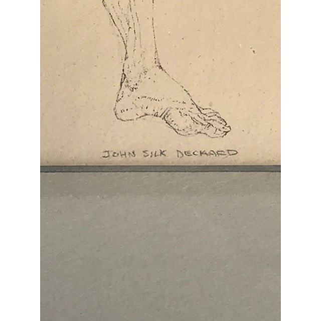 American 1968 John Silk Deckard Figurative Etching Print, Framed For Sale - Image 3 of 6