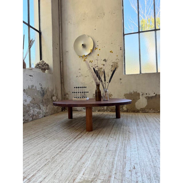 Antique round mahogany coffee table from the 1950s with a tripod base. We love the clean lines of the table and its...