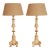 1980s Vintage Table Lamps France Cream With Gold - a Pair For Sale