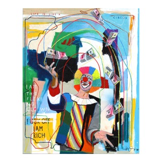 Fuck Off I Am Rich - Original Contemporary Pop Art Mixed Media Painting on Canvas by Fabio Coruzzi For Sale