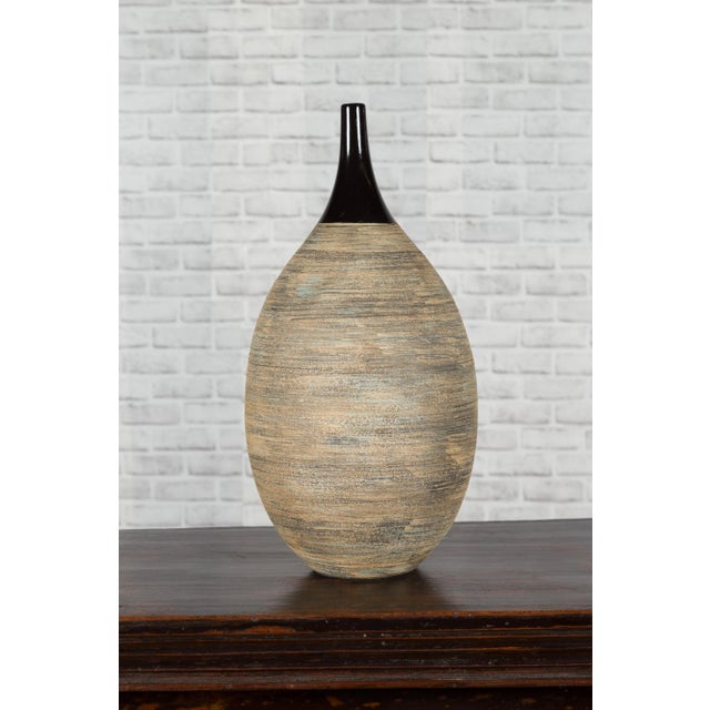 Northern Thai Chiang Mai Contemporary Textured Vase from the Prem Collection For Sale - Image 9 of 11