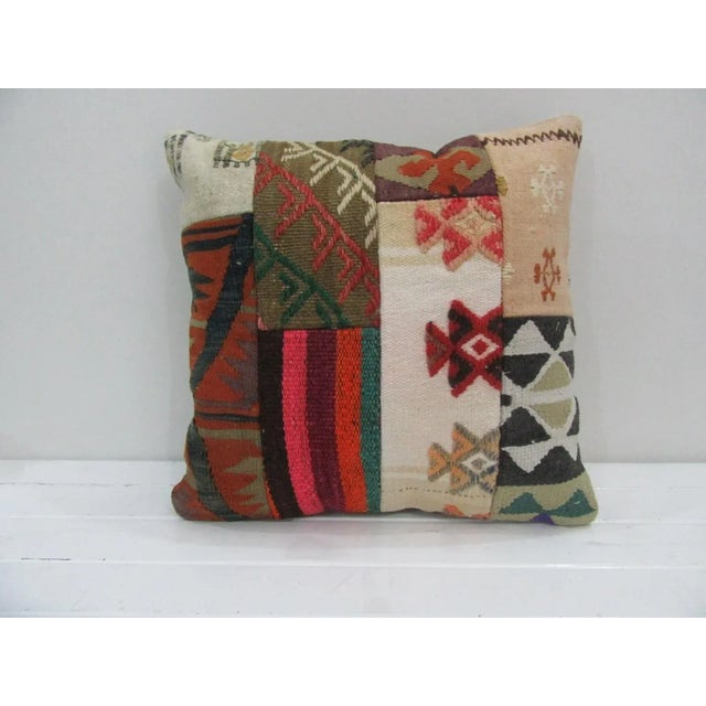 Handmade Patchwork Kilim Pillow Cover For Sale - Image 4 of 4