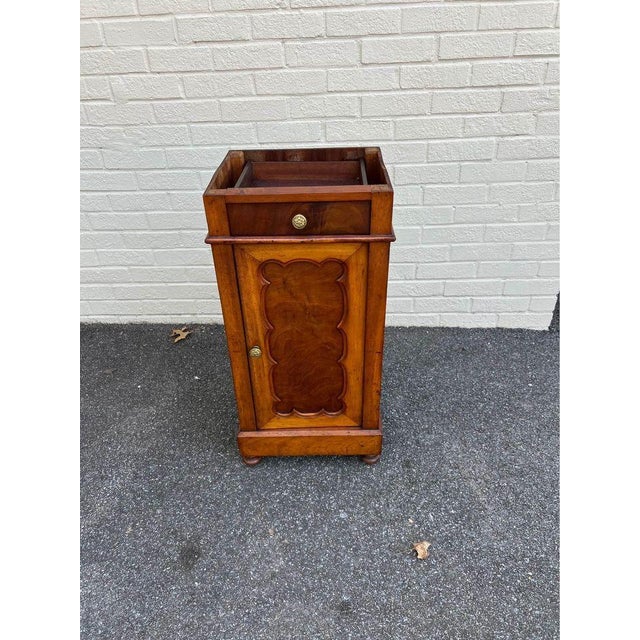 Antique 19th Century Victorian Style Marquetry King Wood Inlaid Marble Side Cabinet. For Sale In Washington DC - Image 6 of 10