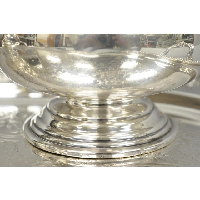 Vintage English Sheffield Edwardian Silver Plated Tea Set W/ Tilting Pot 7 PCS For Sale - Image 14 of 18