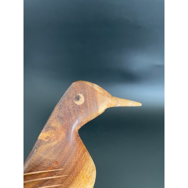 Brown Mid Century Modern Teak Wood Bird For Sale - Image 8 of 12