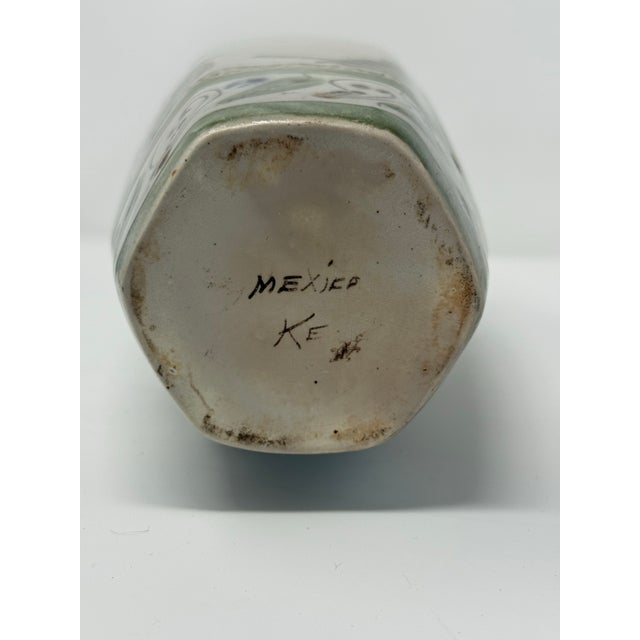 Mid 20th Century Monumental Mexican Tonalá Studio Pottery Vase – Hand Painted Birds & Botanical Motif, 17.5” For Sale - Image 10 of 12