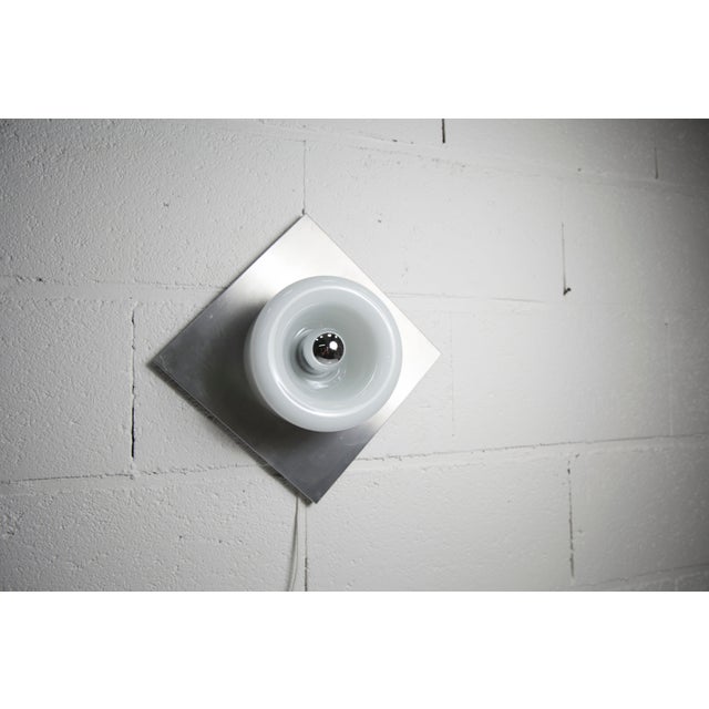 Opaline Glass, Aluminum and Chrome Wall Light from Doria Leuchten, Germany, 1960s For Sale - Image 18 of 18