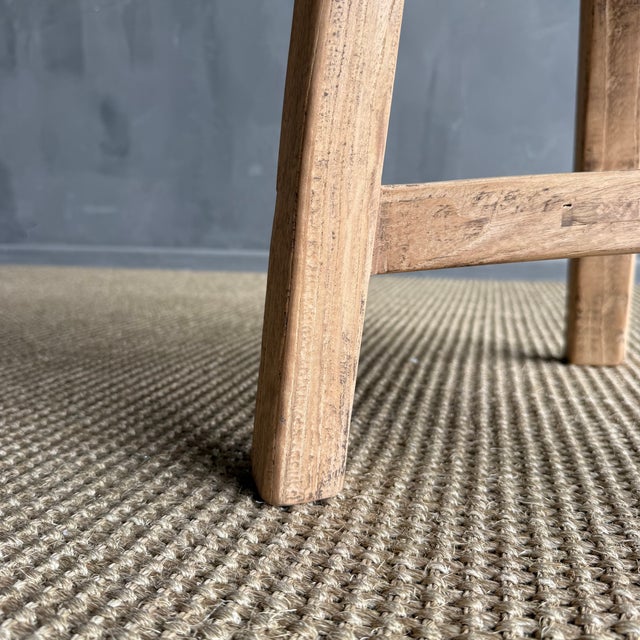 Vintage Elm Wood Chop Block Table #9e7 For Sale - Image 4 of 8