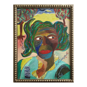 Armando Alleyne (B. 1959) - Mary Lou Williams Outsider Portrait, Signed (Mixed Media on Canvas)