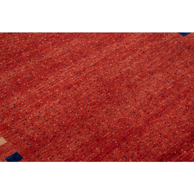 Red Modern Gabbeh Handmade Persian Wool Rug With Allover Design Chairish