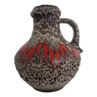 Glazed Lava Ceramic Handled Vase from Scheurich, Germany, 1970s For Sale