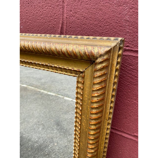 Gold French 1920's Mirror With Carved Gilt Wood Frame For Sale - Image 8 of 12