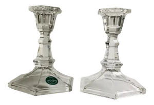 Modern Clear Glass Lenox Made Expressly Candle Holders - a Pair