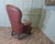 Large Button Back Salon Chair in Burgundy Leather For Sale - Image 6 of 8