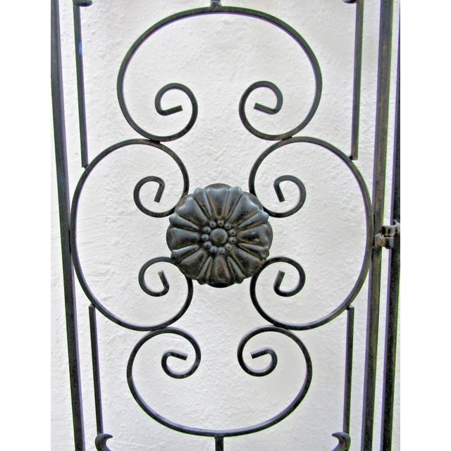 1960s Vintage Regency Black Wrought Iron 3 Panel Room Divider For Sale - Image 5 of 15
