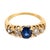 Victorian 1900-1909 Victorian Sapphire Diamond 18k Yellow Gold Ring, Size 12.5 For Sale - Image 3 of 4