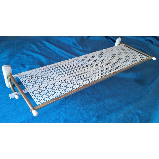 Coat and Hat Rack in Brass and Perforated Metal attributed to Mathieu Mategot, 1960s For Sale - Image 6 of 6
