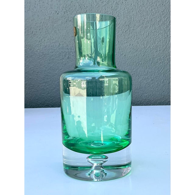 Vintage Polish Blown Glass Vase For Sale - Image 11 of 12