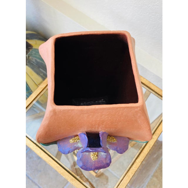 Ceramic Circa 2006 Studio Pottery Rustic French Country-Inspired Earthenware Tabletop Vase For Sale - Image 7 of 12