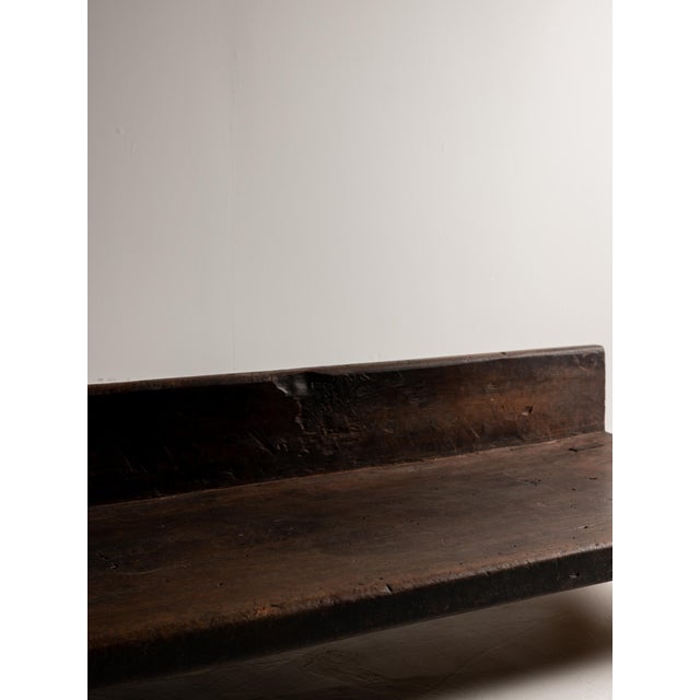 Sculptural Monolithic Wood Form 19th Century Primitive Bench, Wabi Sabi Presence For Sale - Image 11 of 17