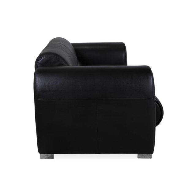 Sumo Leather Two-Seater Black Sofa by Brühl For Sale - Image 10 of 13