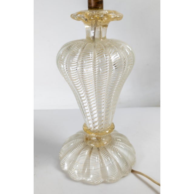 Mid 20th Century Mid-Century Modern Italian Murano Glass Table Lamp, Possibly Seguso For Sale - Image 5 of 14