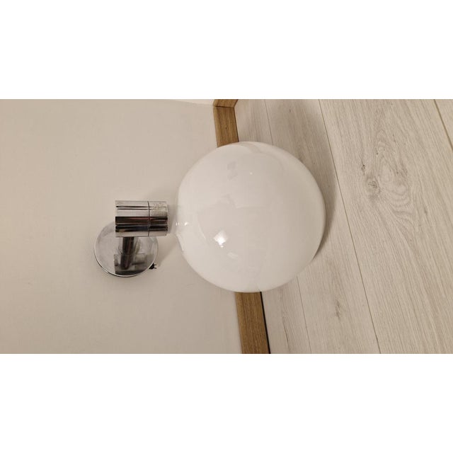 Wall Lamps with Spherical Opal Glass Diffusers by Franco Albini for Sirrah, 1970s, Set of 2 For Sale - Image 13 of 16