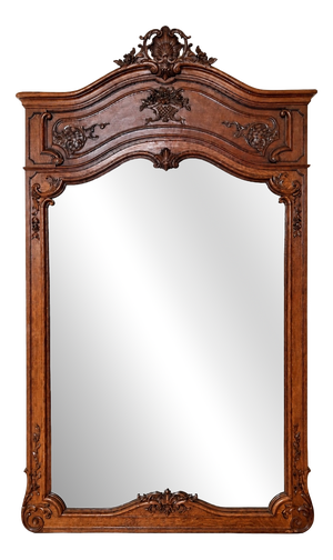 Large Vintage Oak Fireplace Mirror, 1940