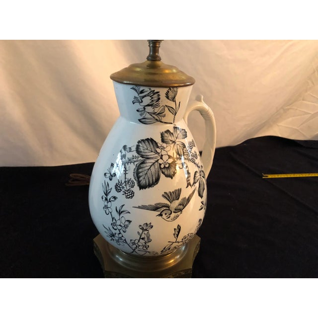 Ceramic Black Transfer Ware Aesthetic Movement Lamp For Sale - Image 7 of 11