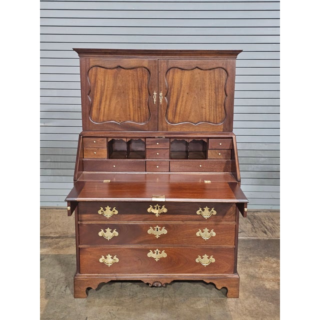 Kittinger Colonial Williamsburg Mahogany Slant Front Desk With Bookcase Cw-1 For Sale In Cleveland - Image 6 of 15