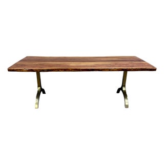 West Elm Live Edge Acacia Wood Dining Table For Sale