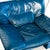 Set of Vintage Blue Leather Armchair and Ottoman by Nicoletti Salotti for Avanti, Italy, 1980s For Sale - Image 15 of 18