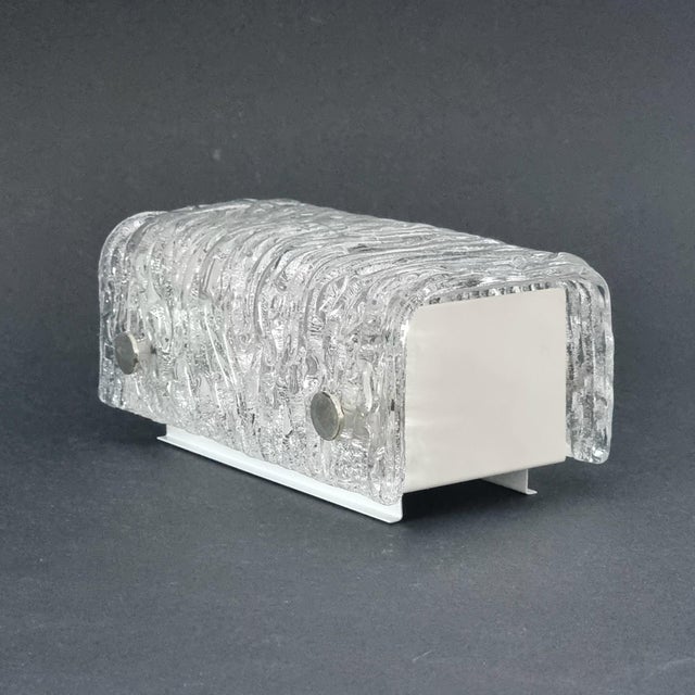 Mid-Century Modern Murano Ice Glass Wall Lights from Kaiser Leuchten, Germany, 1960s, Set of 2 For Sale - Image 6 of 11