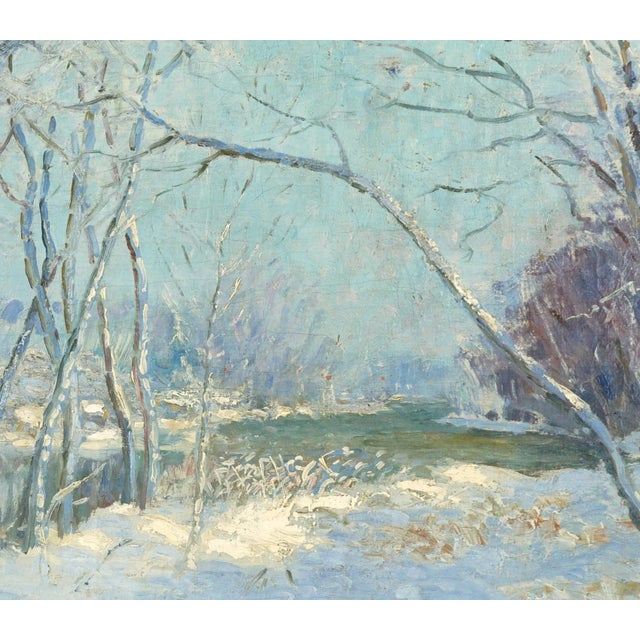 American Turn of 20th Century American Impressionist Chicago Landscape -- Frost Bound by Henning Ryden For Sale - Image 3 of 7
