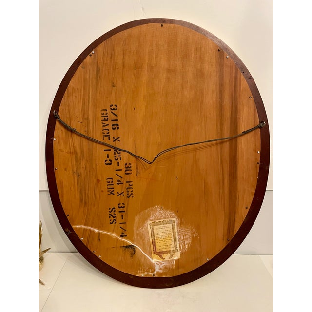 Large Scale 1940's Gilt Oval Mirror For Sale - Image 10 of 12