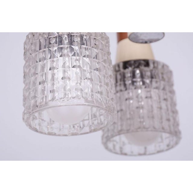 1970s Mid-Century Chandelier in Chromed Steel and Glass from Drukov, Czech, 1970s For Sale - Image 5 of 13