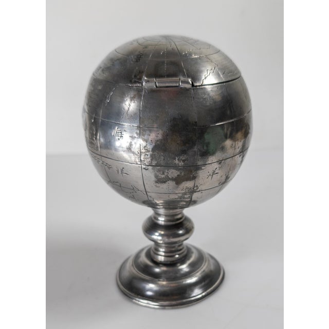 Early 20th Century Early 20th Century Chinese Pewter Globe Form Tea Caddy For Sale - Image 5 of 18