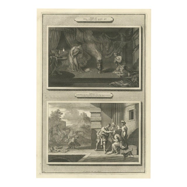 Pieter Mortier, Tobias Drives Out the Demon and Heals Tobit's Blindness, 1700, Engraving For Sale