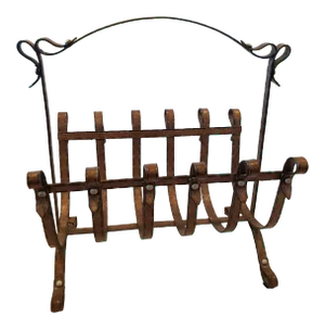 Faux Leather Strap Magazine Rack