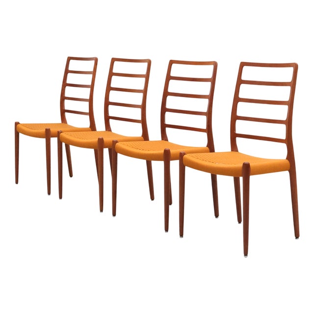 Model 82 Dining Chairs by Niels Møller for J.L. Møllers Furniture Factory, 1960s, Set of 4 For Sale