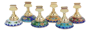 Floral Cloisonne Place-Card Holders - Set of 6