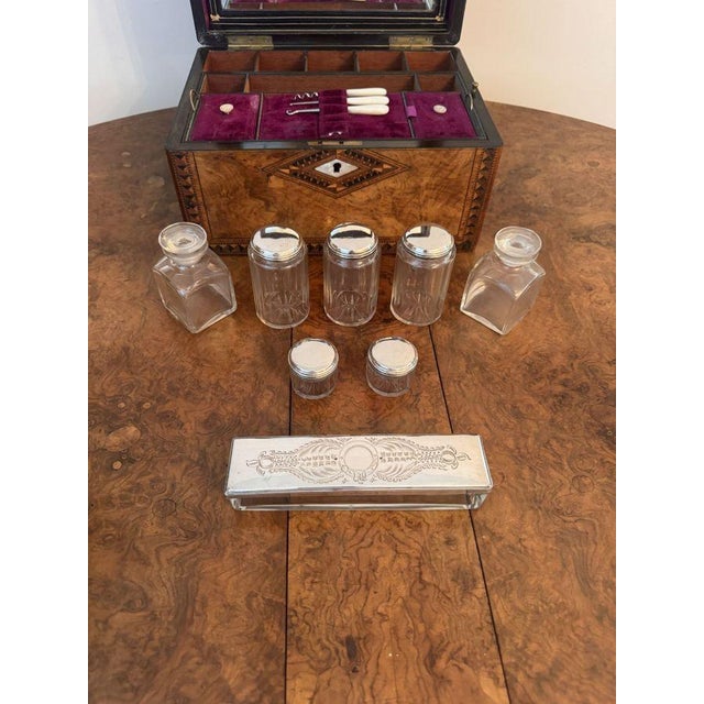 Antique Victorian Tunbridge Ware Vanity Box, 1880, Set of 10 For Sale - Image 11 of 12