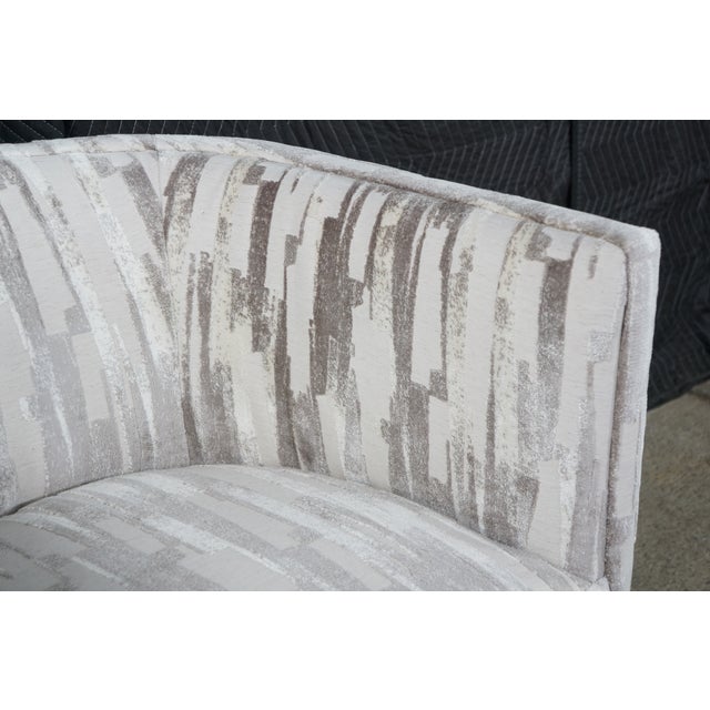 2 Late 20th Century Artistica Modern Grey Chenille Jacquard Fabric Ingrid Swivel Chairs II Pair For Sale - Image 12 of 18
