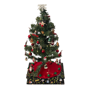 Artisan Vintage Mini Christmas Tree With Santa Ckaus