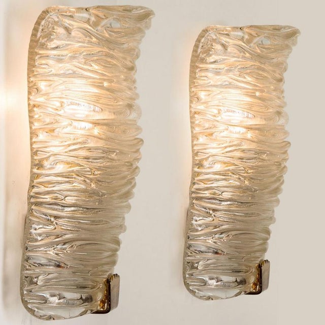 Metal Glass and Brass Wall Light attributed to J. T. Kalmar, 1960s For Sale - Image 7 of 18