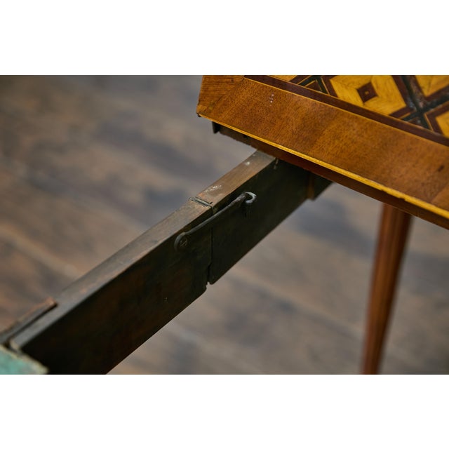 French French Walnut Game Table with Marquetry and Reversible Felt Top, Circa 1880 For Sale - Image 3 of 12